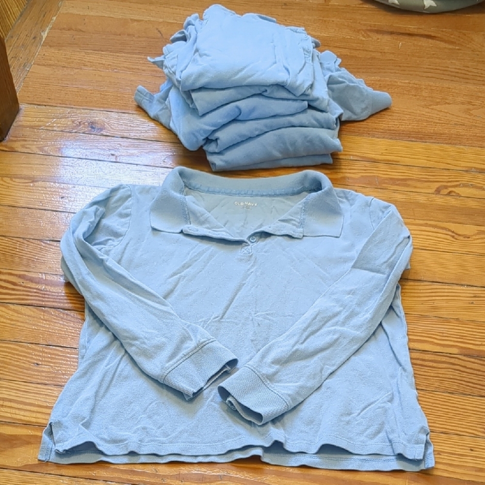 Lot Of 7 Long Sleeve Old Navy Uniform Polos, Size XXL/18